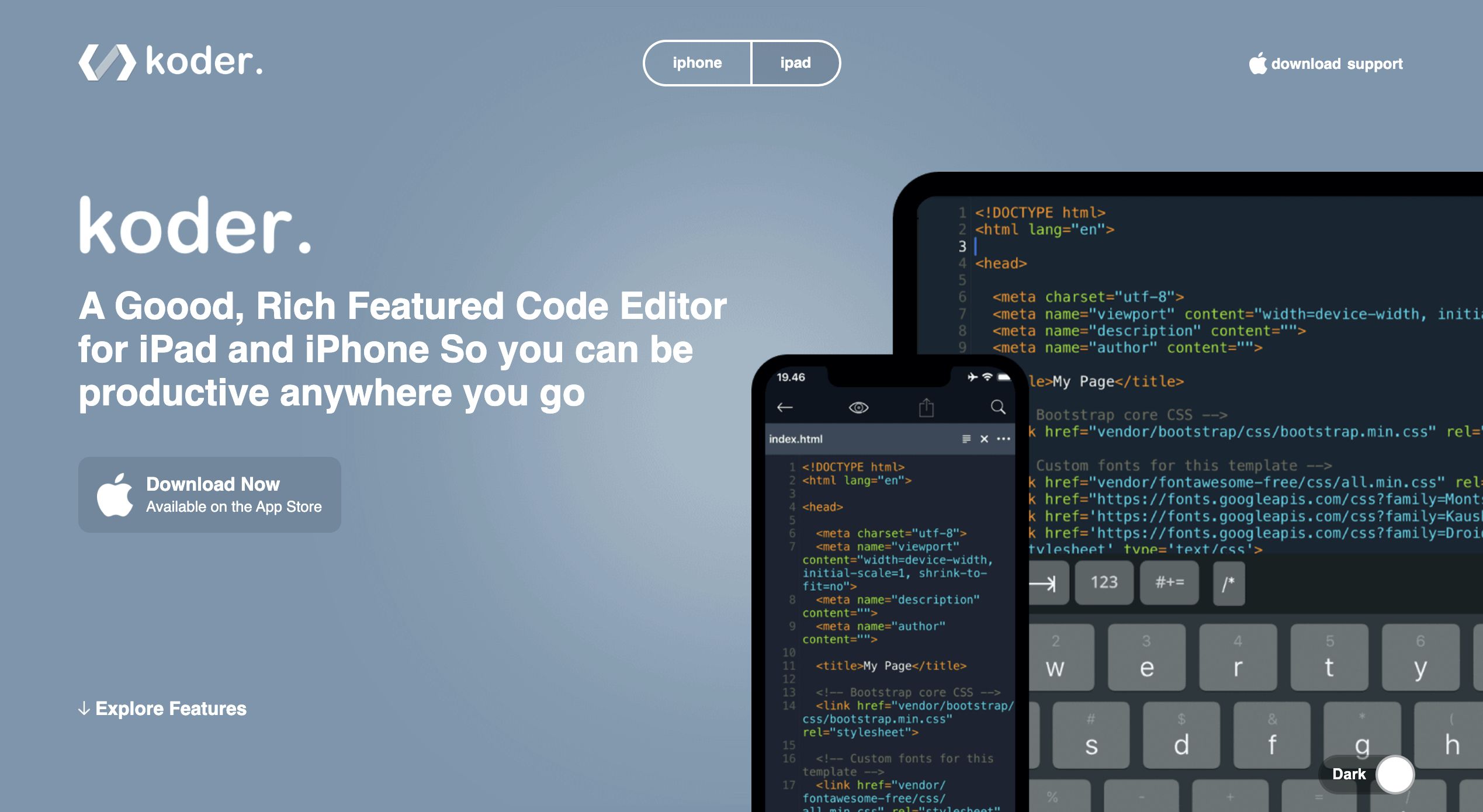 Koder App Code Editor For IPad And IPhone